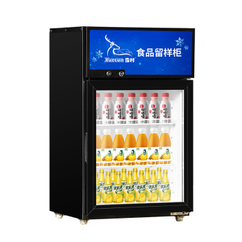 雪村 100升单门冷藏展示柜小型商用  饮料保鲜柜 立式冰柜 透明玻璃  LC-108