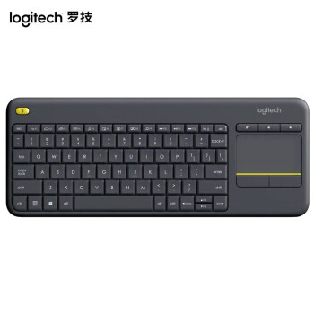 罗技（Logitech）K400Plus安卓智能电视键盘 电脑笔记本智能触摸面板无线触控键盘 带优联 黑色