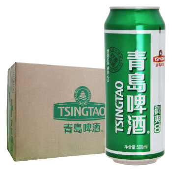 青岛啤酒（TsingTao）清爽8度500ml*24听 整箱装