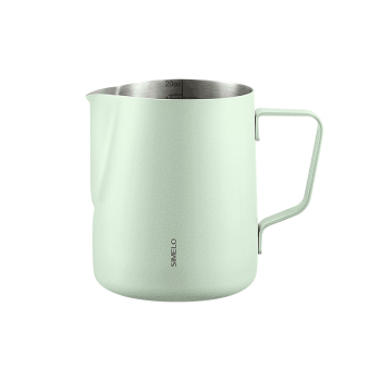 SIMELO咖啡杯拉花缸咖啡拉花杯304不锈钢奶泡杯600ML抹茶绿旗舰版
