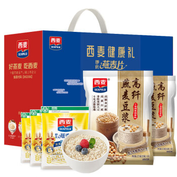 西麦燕麦片豆浆粉礼盒1075g  谷物早餐营养代餐送礼佳品