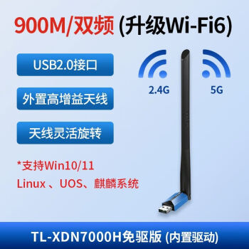 普联（TP-LINK）免驱usb无线网卡 5g双频AC650M高速信号转换器tplink笔记本台式机电脑无线网络wif