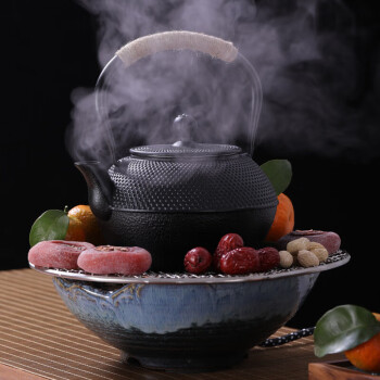博为（BW）博为围炉煮茶家用 烧烤炉多功能煮茶窑变蓝电陶炉配雨霖铃铸铁壶