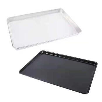 RAWKAI 商用镀铝烤盘 食品厂专用不沾长方形烤盘 蛋糕烘焙烤盘 面包烤盘 0.7厚(40*60*3) 黑色