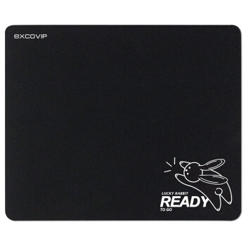 宜适酷(EXCO)幸运兔鼠标垫mini小号垫办公企业卡通便捷笔记本电脑游戏垫子黑色0006
