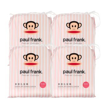 大嘴猴（paul frank）多效卸妆棉化妆棉  一次性卸妆棉 干湿两用（200片装）*4包