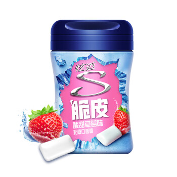 炫迈（Stride）脆皮无糖口香糖 草莓味 清新口气休闲糖果40粒56g（包装随机）