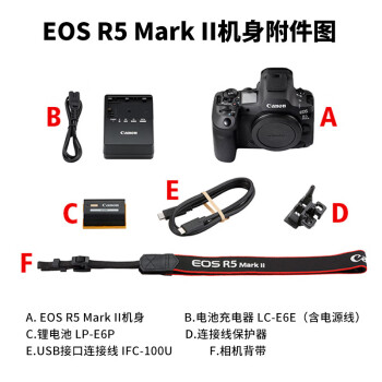 佳能EOS R5 MarkII r5二代 mark2全画幅专业微单相机 8K视频 Vlog相机r52旗舰全画幅 R5 二代单机身