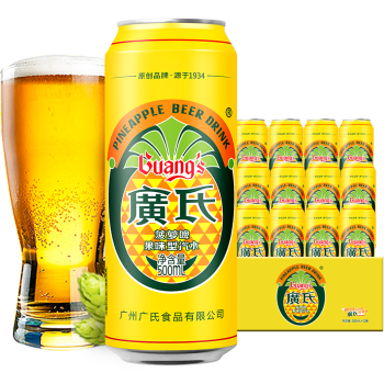 广氏 菠萝啤果味饮料500ml*12听大罐果啤整箱装汽水