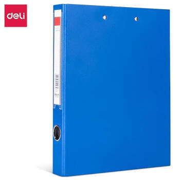 得力（deli）A4文件夹双夹加厚硬纸板夹板夹资料夹5456（蓝色）12只装