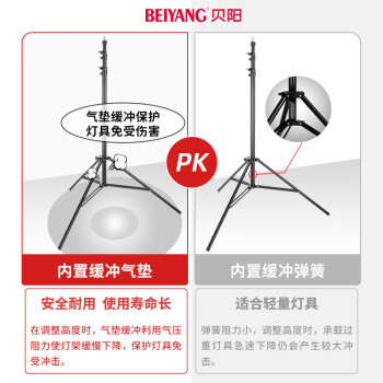 贝阳(beiyang)LED摄影灯支架2.8米便携闪光灯影室灯补光灯外拍灯影棚视频直播三脚灯架直播全套设备折叠灯架