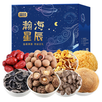 富昌食品 富昌菌礼1015g 鹿茸菇桂圆干榆黄蘑干货食材 养生礼品