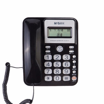 晨光（M&G）AEQ96754 按键电话机有线坐式固定电话机座机家用办公坐机 黑色