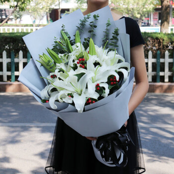 朵梓鲜花速递百合花玫瑰混搭花束送女友朋友生日礼物全国同城配送