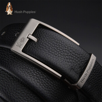 暇步士（Hush Puppies）皮带男针扣男士真皮腰带优质荔枝纹牛皮休闲百搭裤带110-120cm生日礼物送礼送爸爸老公男友
