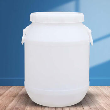 莱羽炫 塑料水桶大号加厚带盖桶储双层密封桶酿酒桶胶桶白色大桶25L