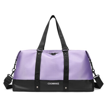 小月丫旅行包行李袋大容量轻便运动手提单肩包男女瑜伽健身包 紫色