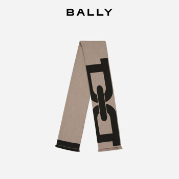 巴利（BALLY）送男友男士海色羊毛logo印花围巾 6303092