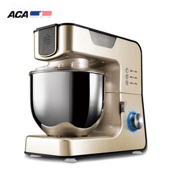 北美电器（ACA）厨师机家用和面机揉面机打蛋器全自动料理机打奶油机打蛋器多功能搅拌机AM-CG108（金色）