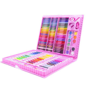善知 150件水彩笔套装 可水洗儿童画笔蜡笔水彩绘画套装 1盒起售 颜色可选 DM