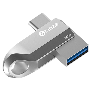 毕亚兹（BIAZE）32GB Type-C USB3.0 手机U盘 UP-08 金属mini款 双接口手机电脑优盘 高速读写