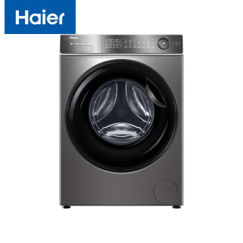 海尔（Haier）10公斤滚筒洗衣机 全自动变频电机超薄嵌入智能投放双喷淋桶自洁 G100518BD12S 玉墨银