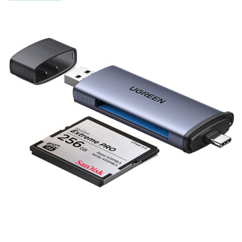绿联 USB高速CFast读卡器 Type-c接口电脑otg手机两用 专业单反相机内存卡专用 50906商用