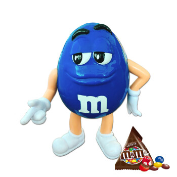 m&m"s 牛奶巧克力豆13g mm豆糖果玩具摆台零食 豆人罐蓝色