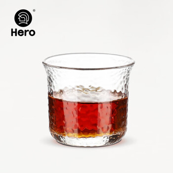 Hero日式锤纹杯透明玻璃咖啡杯耐高温茶杯防滑水杯手冲咖啡杯（单只）