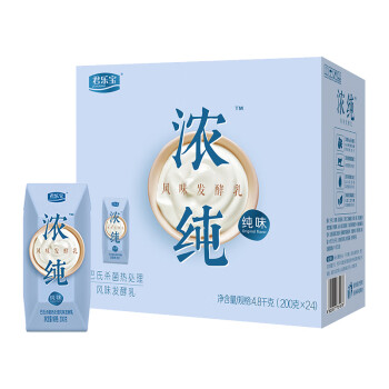 君乐宝 (JUNLEBAO)浓纯酸奶纯味益生菌风味发酵乳200g*24礼盒装