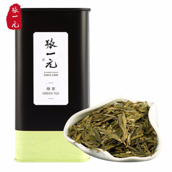 张一元 茶叶 尚品系列 新茶春茶 浓香型 龙井桶装 方型罐装100g