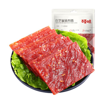 百草味 休闲食品靖江肉片肉干 白芝麻猪肉脯自然片100g,降价幅度3.5%