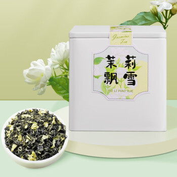 固根堂食品 茉莉花茶绿茶花草茶组合茶 茉莉飘雪罐装80g/罐 2罐起售