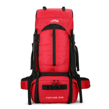 户外尖锋（HU WAI JIAN FENG）大容量登山包多功能双肩包户外运动男女露营背包56-75L红色 
