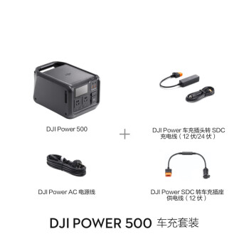 DJI大疆【1000W真大功率】便携户外移动电源220VDJI Power 500 1000W 512Wh 车充套装【自驾必备】