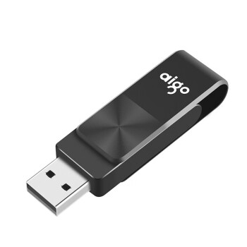 爱国者（aigo）64GB USB2.0 U盘 U266旋转防护 黑色 CD纹防滑设计