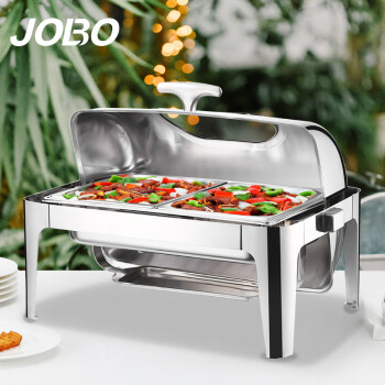 巨博(JOBO) 自助餐炉布菲炉可视窗双格盆保温炉14升 电加热+酒精加热两用款