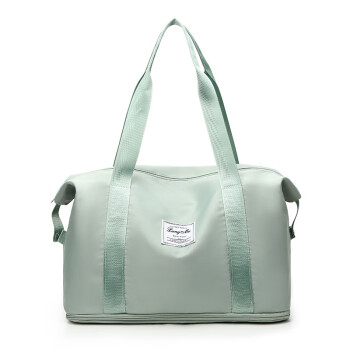 赛尔娜旅行包折叠行李袋大容量轻便运动手提单肩包女瑜伽健身包 A款绿色
