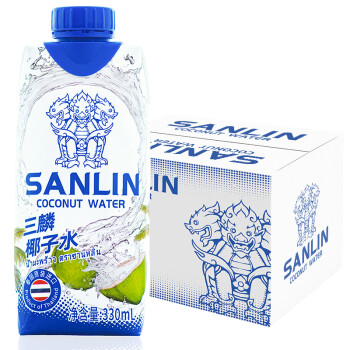 泰国原装进口 三麟天然椰子水 NFC果汁330ml*12瓶 整箱装,降价幅度2.8%