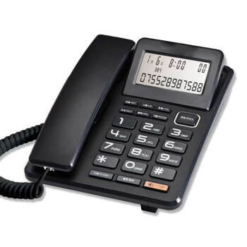 FUQIAO 电话机座机固定电话来电显示独立音量免提免打扰固话有线G072黑色办公家用