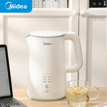 美的（Midea）电水壶热水壶烧水壶开水壶控温壶304不锈钢1.5L侧显温度净甜家用恒温智能自动断电SH15X301