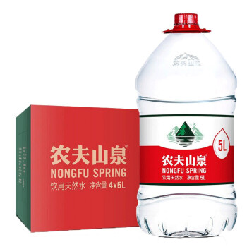 农夫山泉饮用水5L*4瓶 整箱纯净天然饮用水 大桶家用饮水机可用