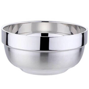 鸿俊达18cm 304不锈钢碗（10个装）铂金碗 双层加厚隔热汤碗饭碗耐摔