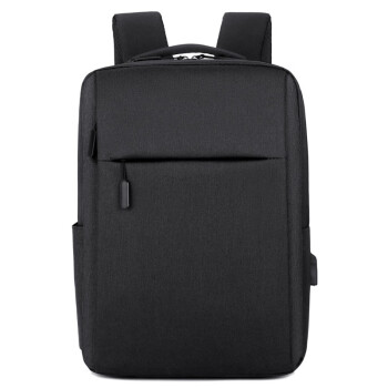 赛尔娜（SAIERNA）双肩包男士商务电脑包旅行书包usb运动休闲背包 黑色