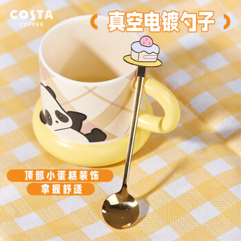 COSTA马克杯陶瓷带勺高颜值牛奶咖啡杯胖哒幼联名杯匙组380ml