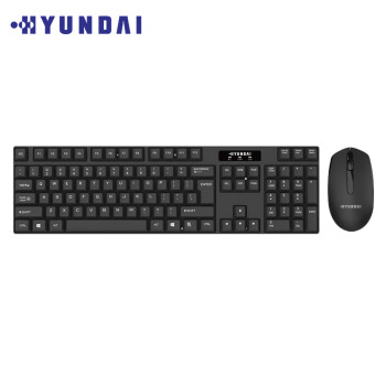 现代（HYUNDAI）键鼠套装 无线充电键鼠套装 办公键盘鼠标套装 电脑鼠标键盘 黑色 NK5006C