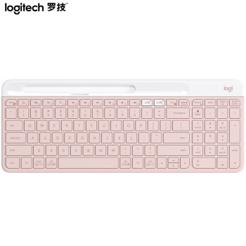 罗技（Logitech）K580 键盘 蓝牙键盘 办公键盘 无线键盘 便携超薄键盘 笔记本键盘 平板键盘  茱萸粉