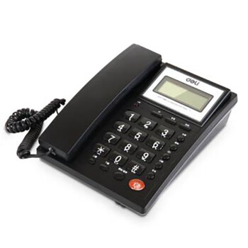 得力（deli）786来电显示办公家用电话机固定电话座机有线酒店前台客服电话壁挂话机固话机固话座机 黑色