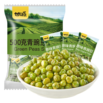 甘源 休闲零食 青豌豆 原味青豆 坚果炒货特产小吃豌豆粒 500g/袋
