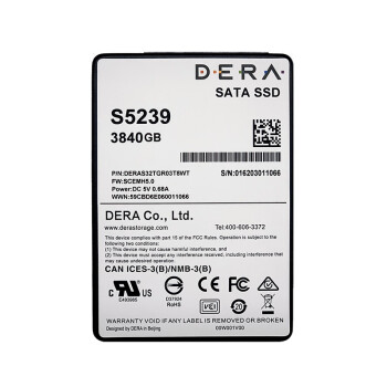 得瑞领新S5239企业级硬盘SATA SSD固态硬盘2.5英寸掉电数据保护兼容 SATA 3/1920GB（1.92T/2TB）